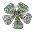 Genuine Sterling Silver Turquoise Inlay Flower Ring Size 5-1/4 RX59874